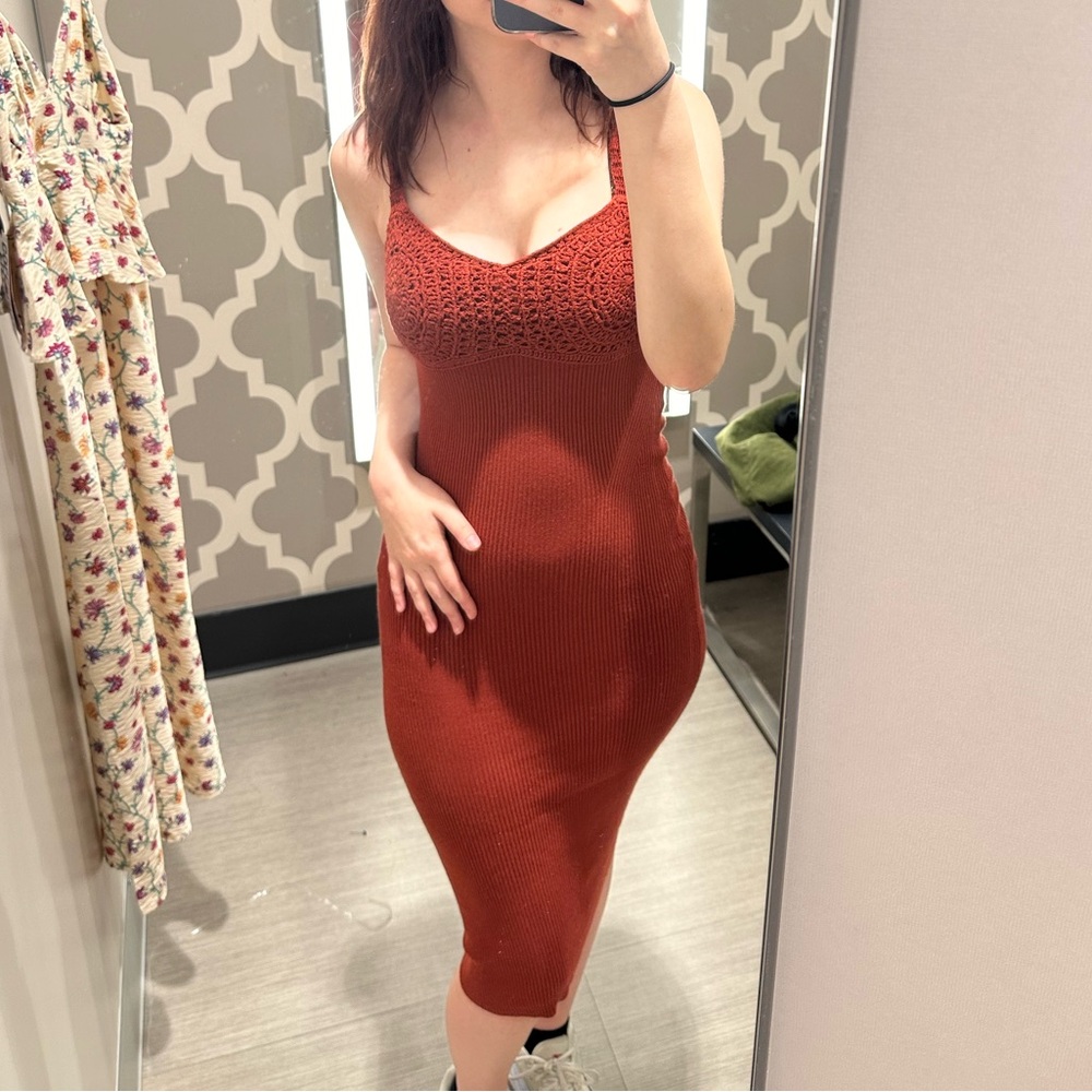♥️ Elegant Rust Knit Dress